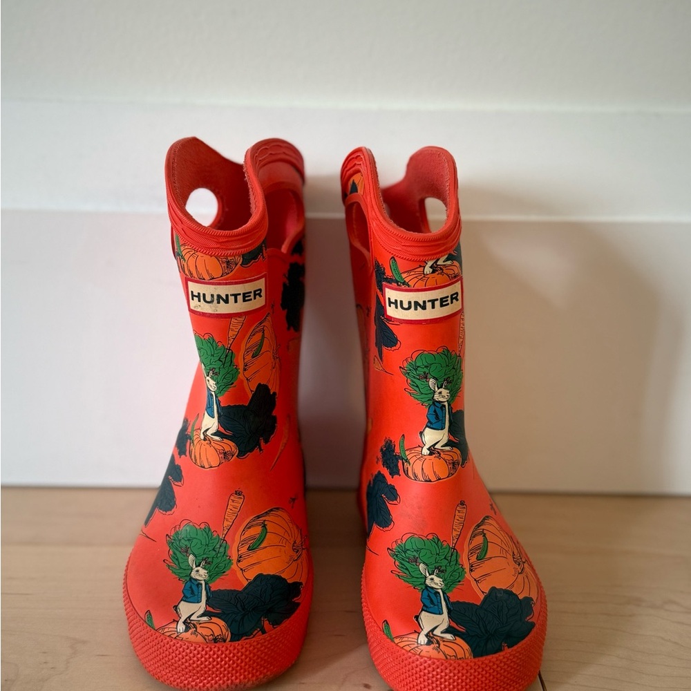 Hunter Kids' Patterned Orange Boots